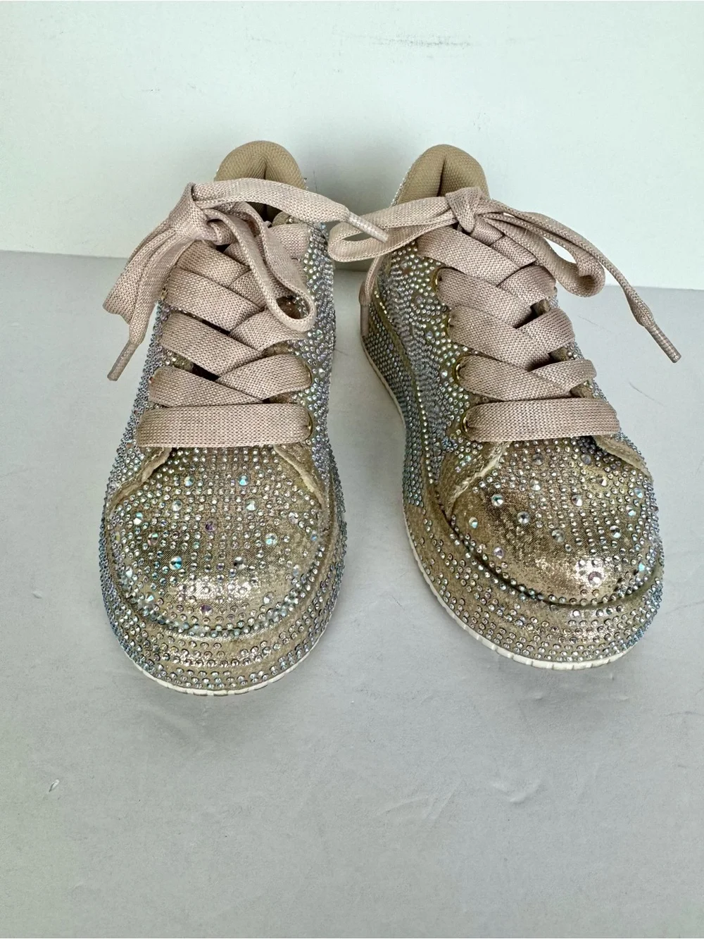 Link Champagne Colored Bedazzled Little Girl Platform Sneakers Size 13